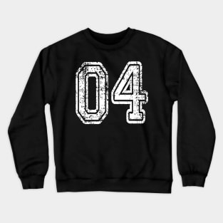 Number 04 Grungy in white Crewneck Sweatshirt